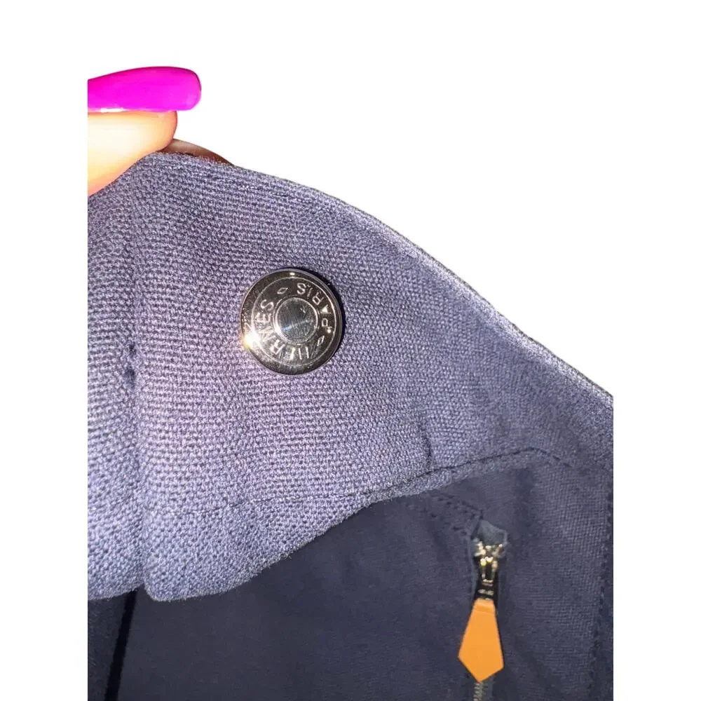 Hermes Fourre Tout MM Canvas Tote Navy Blue Khaki Green Authentic Never Worn - Picture 7 of 10